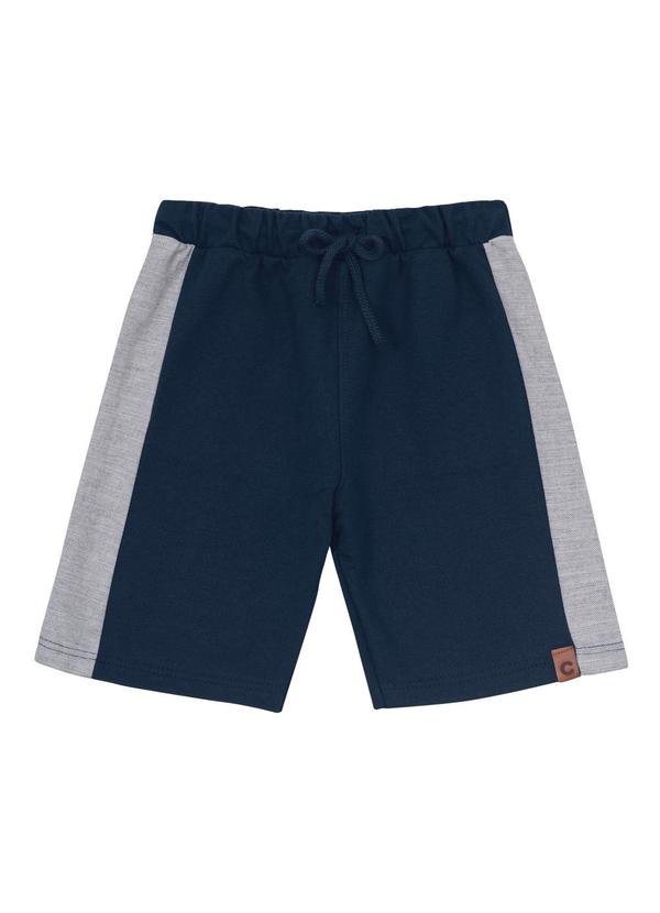 Carinhoso - Bermuda Azul Marinho Comfort em Moletom Menino