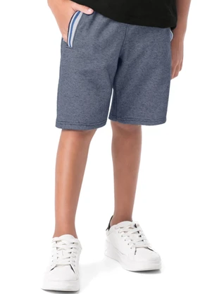Carinhoso - Bermuda Azul Marinho em Moletom Piquet Menino - CARINHOSO