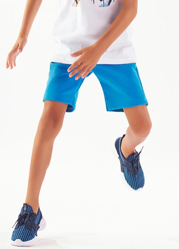 Tigor T Tigre - Bermuda Básica com Aroma Moletom Menino Azul