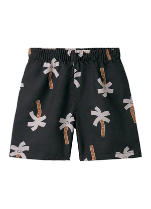 Malwee Kids - Bermuda Básica Coqueiros em Microfibra Preto - MALWEE KIDS