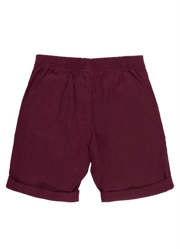 Up Baby - Bermuda Básica em Linho Menino Vermelho 2