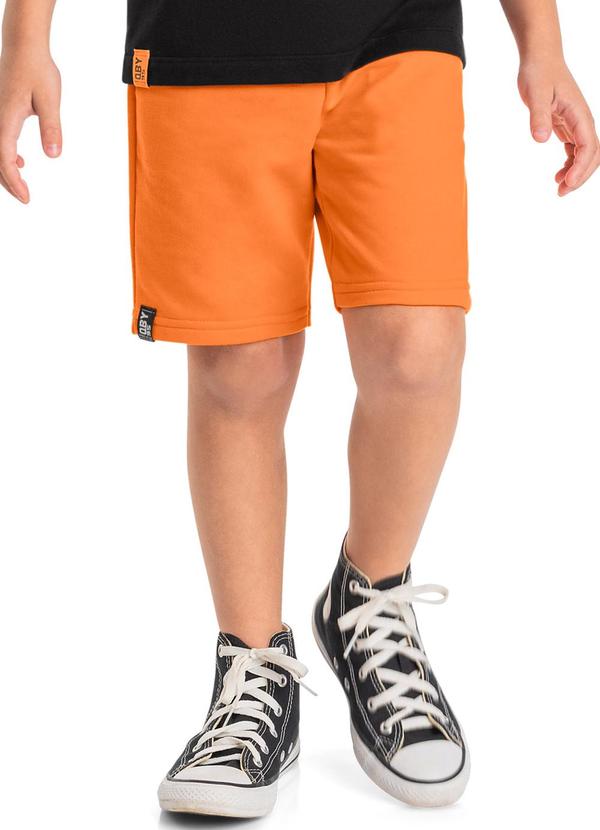 Quimby - Bermuda Básica em Moletom Menino Laranja