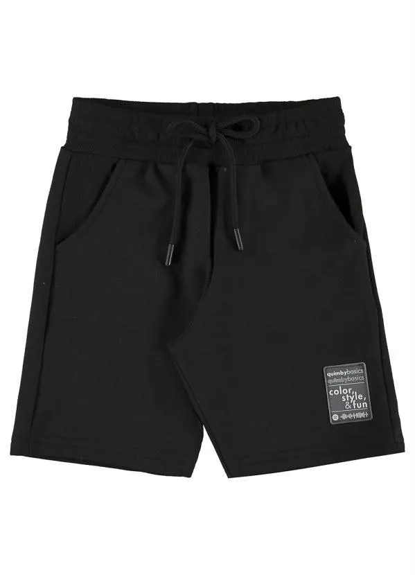 Quimby - Bermuda Básica Infantil Moletom Preto 3