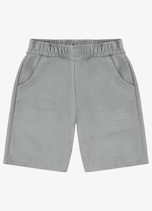 Rovi Kids - Bermuda Básica Masculina Cinza