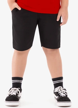 Rovi Kids - Bermuda Básica Masculina Preto - ROVI KIDS