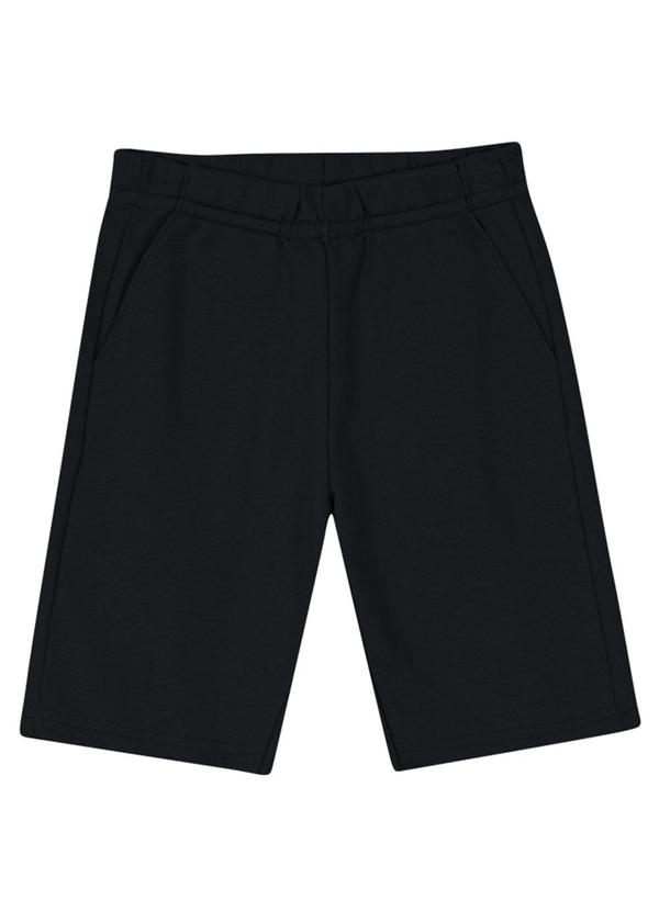 Brandili - Bermuda Básica Menino em Moletinho Preto