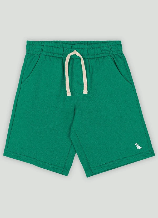 Quimby - Bermuda Básica para Menino em Moletom Quimby Verde