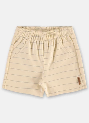 Up Baby - Bermuda Bebê Menino Elástico Bege - UP BABY