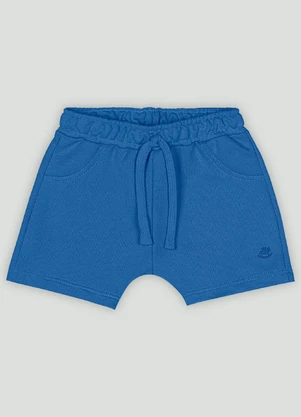 Bermuda Bebê Menino em Moletom Up Baby Azul - UP BABY