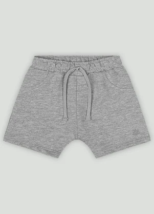 Bermuda Bebê Menino em Moletom Up Baby Cinza - UP BABY