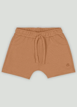 Bermuda Bebê Menino em Moletom Up Baby Marrom - UP BABY