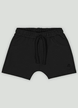 Bermuda Bebê Menino em Moletom Up Baby Preto - UP BABY