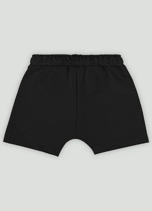 Bermuda Bebê Menino em Moletom Up Baby Preto - UP BABY
