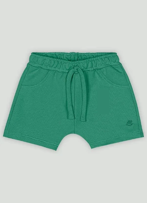 Bermuda Bebê Menino em Moletom Up Baby Verde - UP BABY