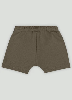 Bermuda Bebê Menino em Moletom Up Baby Verde - UP BABY