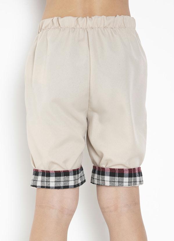 Outlet - Bermuda Bege com Barra Dobrada 2