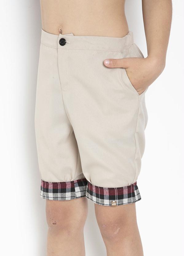Outlet - Bermuda Bege com Barra Dobrada 3