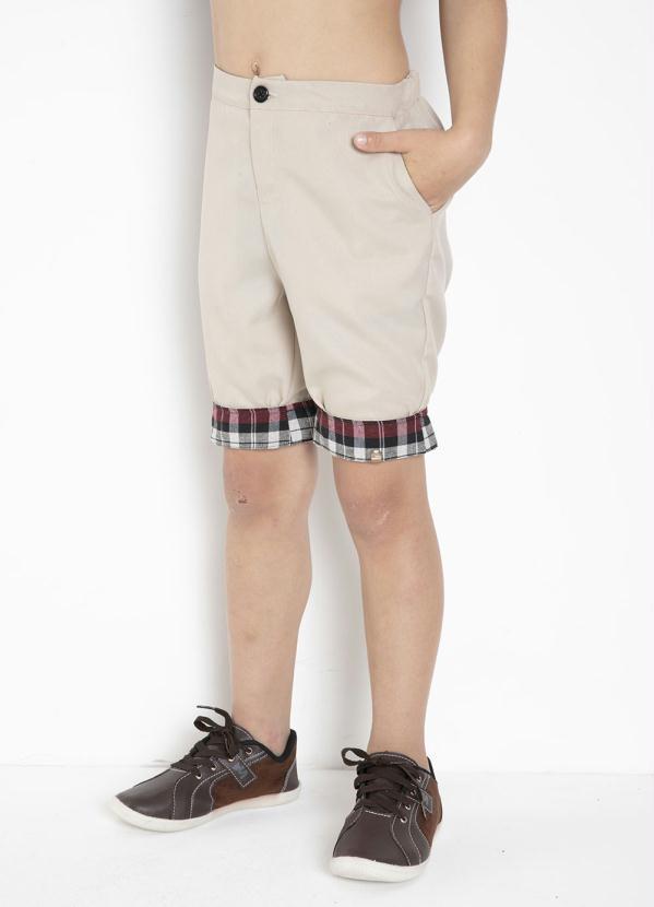 Outlet - Bermuda Bege com Barra Dobrada 4