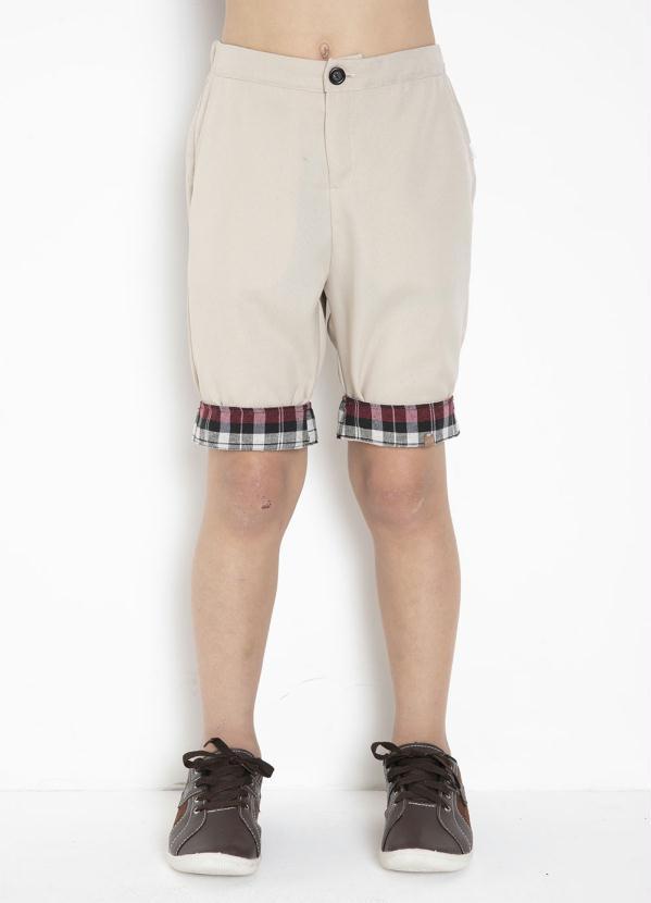 Outlet - Bermuda Bege com Barra Dobrada 6