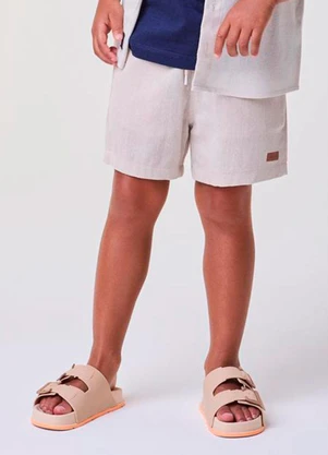 Bimbi - Bermuda Bege com Cadarço Bege - BIMBI