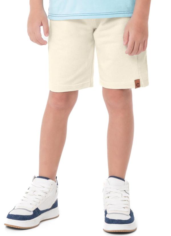 Carinhoso - Bermuda Bege Comfort em Moletom Menino