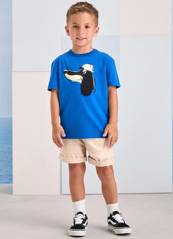 Youccie - Bermuda Bege de Sarja com Cadarço Cru 3