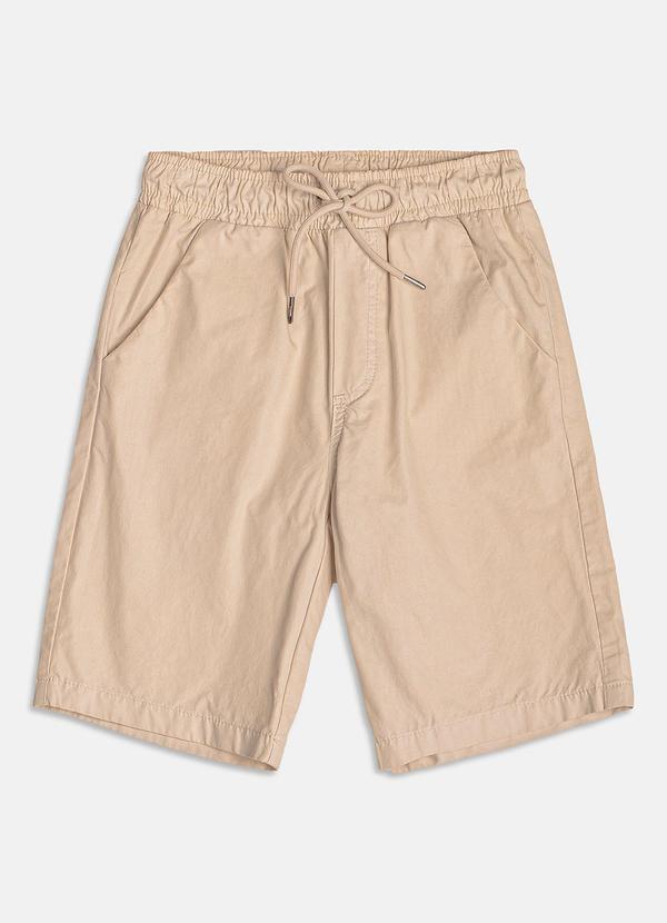 Youccie - Bermuda Bege de Sarja com Cadarço Cru 5