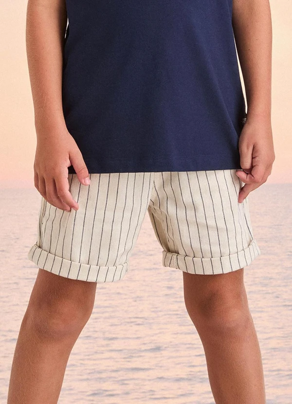 Youccie - Bermuda Bege de Sarja Listrada Toffee 4