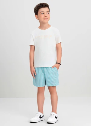 Bermuda Boxer Infantil em Microfibra Quimby Azul - QUIMBY