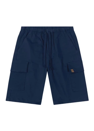 Brandili - Bermuda Cargo em Sarja Infantil Menino Azul - BRANDILI