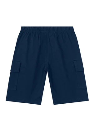 Brandili - Bermuda Cargo em Sarja Infantil Menino  Azul - BRANDILI
