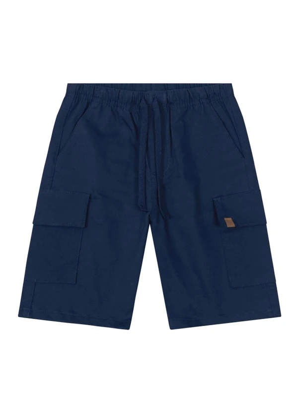 Brandili - Bermuda Cargo em Sarja Infantil Menino  Azul