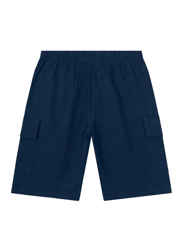 Brandili - Bermuda Cargo em Sarja Infantil Menino Azul 2