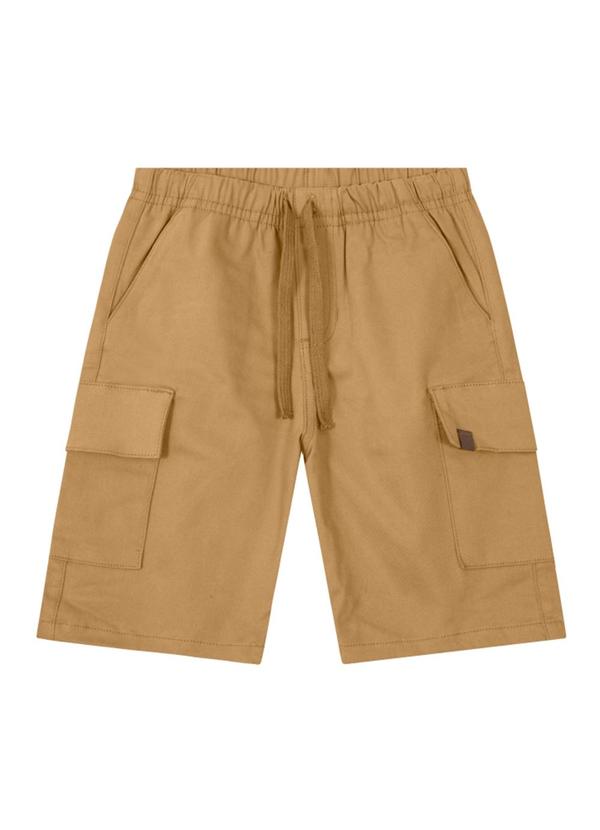 Brandili - Bermuda Cargo em Sarja Infantil Menino  Marrom 3
