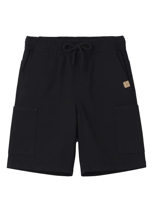 Malwee Kids - Bermuda Cargo em Sarja Preto