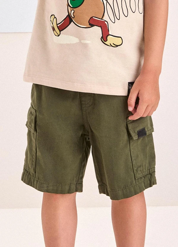 Youccie - Bermuda Cargo Verde de Sarja Verde 5