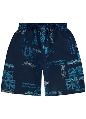 Malwee Kids - Bermuda Carros em Microfibra Azul Marinho - MALWEE KIDS