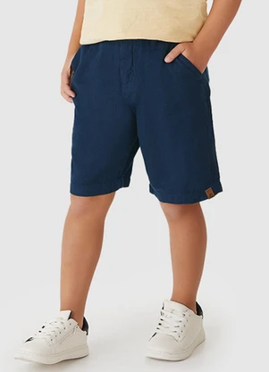 Carinhoso - Bermuda Chino em Sarja Menino Azul Marinho - CARINHOSO