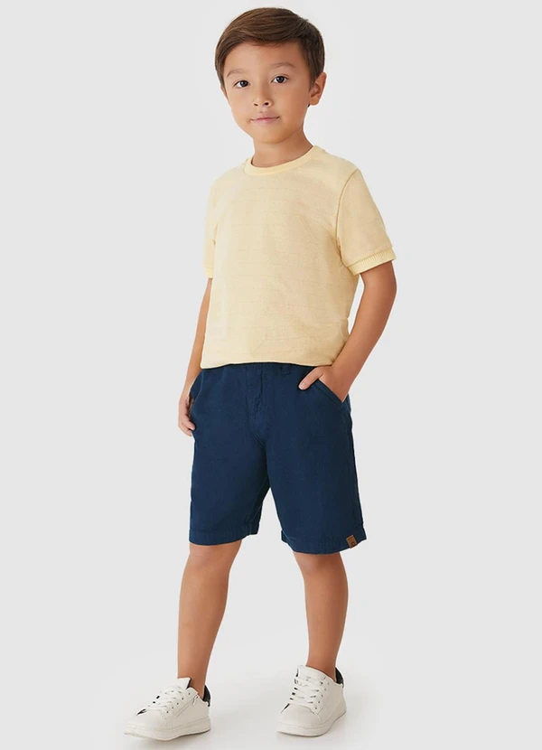 Carinhoso - Bermuda Chino em Sarja Menino Azul Marinho 2