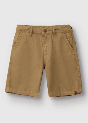 Carinhoso - Bermuda Chino em Sarja Menino Cáqui - CARINHOSO