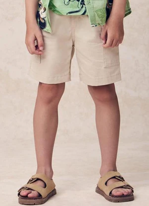 Youccie - Bermuda com Bolso Cargo Bege - YOUCCIE