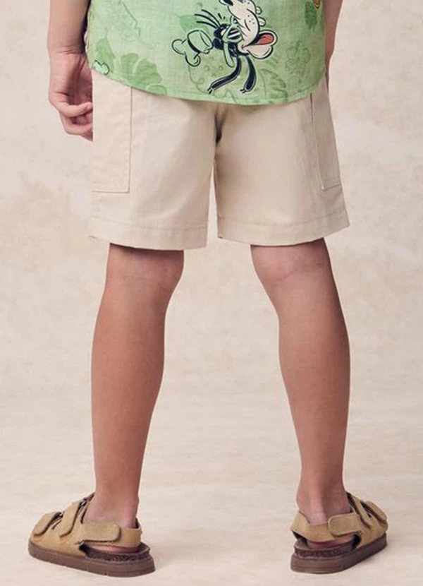 Youccie - Bermuda com Bolso Cargo Bege 2