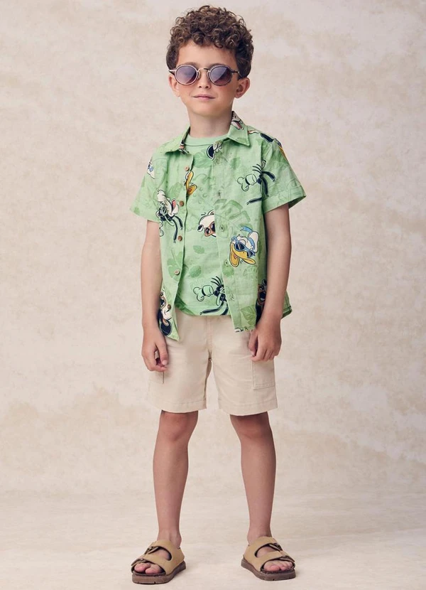 Youccie - Bermuda com Bolso Cargo Bege 3