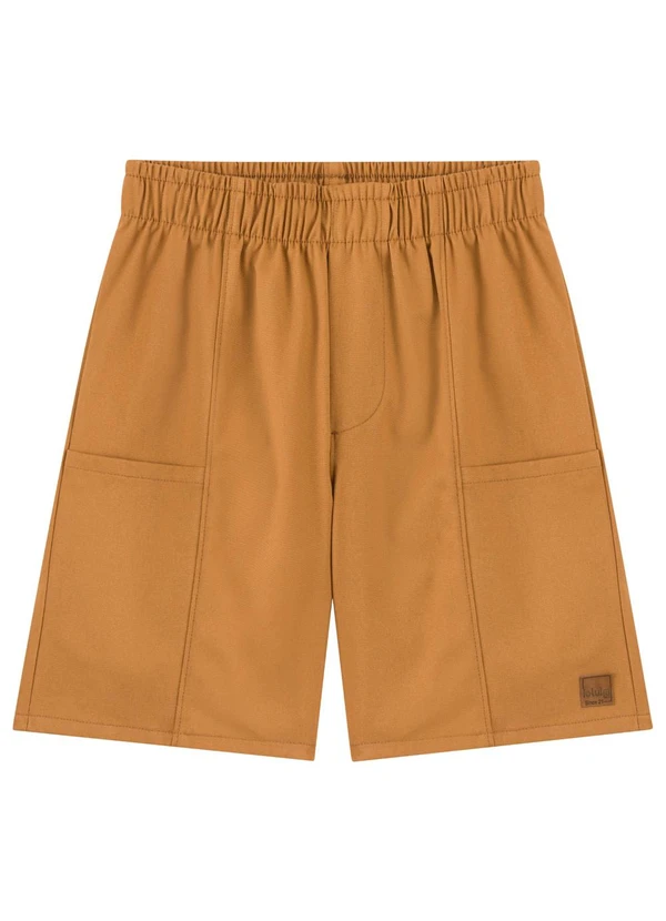 Ioluig - Bermuda com Bolso em Sarja Amarelo