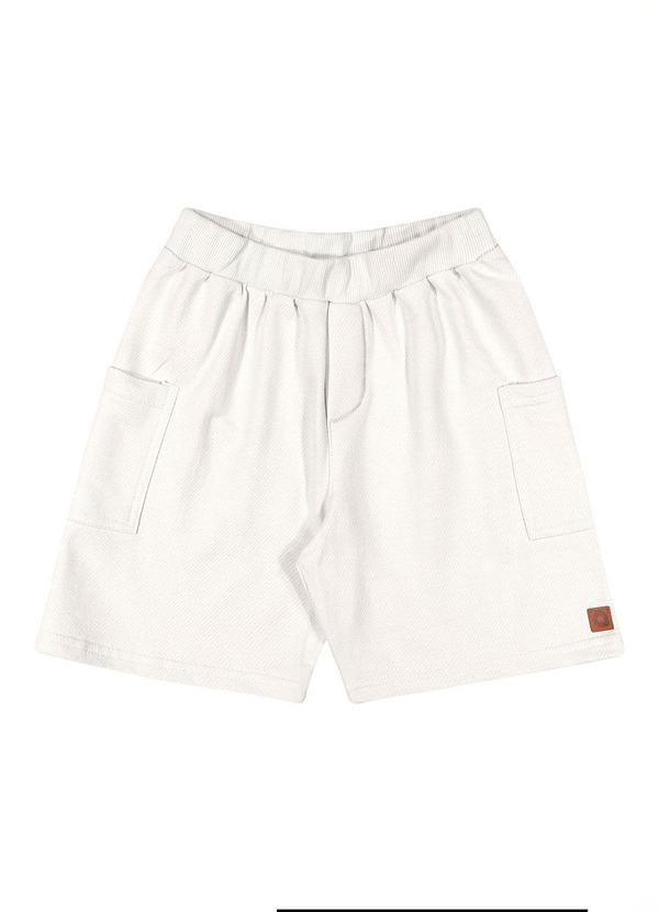 Alenice - Bermuda com Bolsos Frontais Menino Branco 3