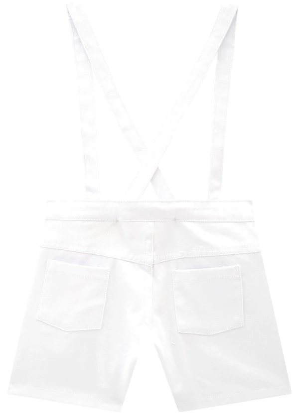 Milon - Bermuda com Suspernsório Infantil Menino Branco 2