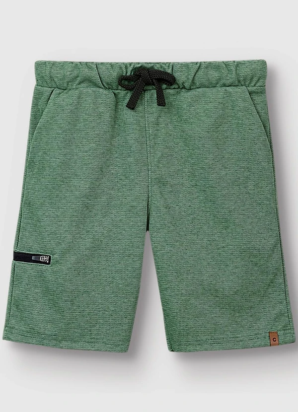 Carinhoso - Bermuda Comfort em Moletom Verde Esmeralda 3