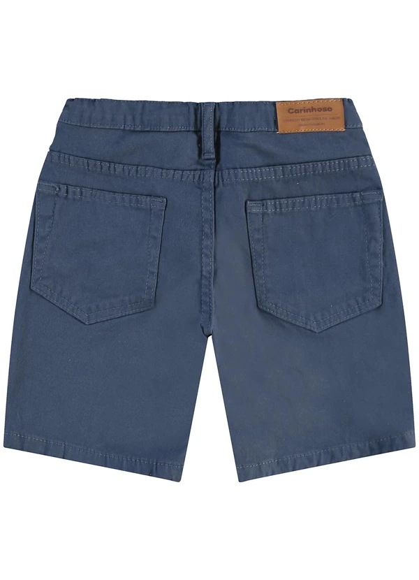 Carinhoso - Bermuda Comfort em Sarja Menino Azul 2