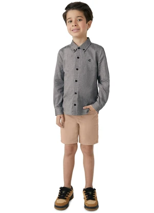 Carinhoso - Bermuda Comfort em Sarja Menino Bege - CARINHOSO