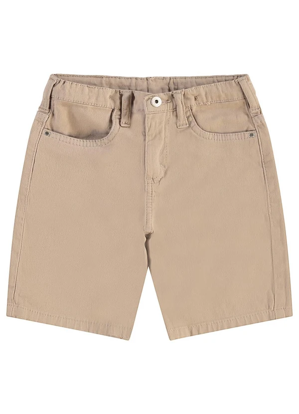 Carinhoso - Bermuda Comfort em Sarja Menino Bege 3
